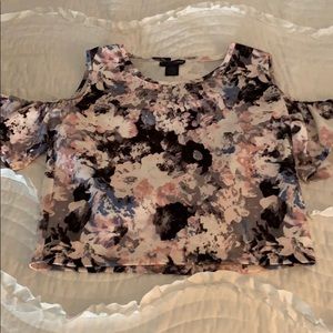 Aqua Floral crop top
